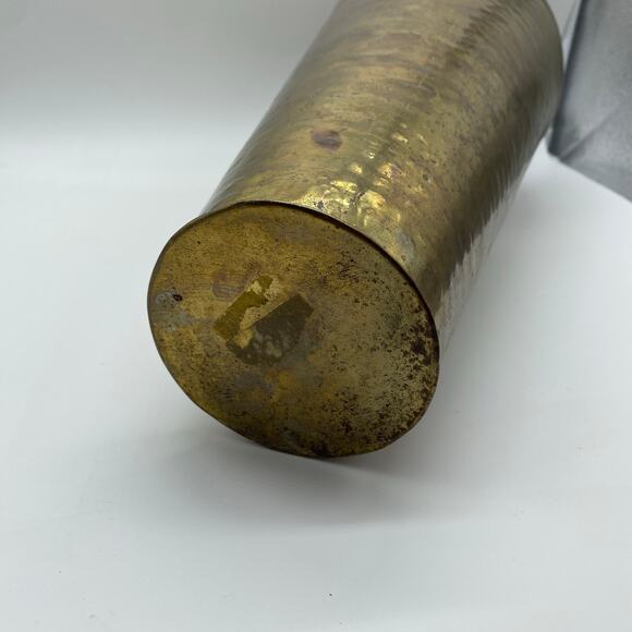 Brass Hammered Umbrella Stand Gold Mid Century Modern MCM Regency Vintage Retro - Picture 3 of 8